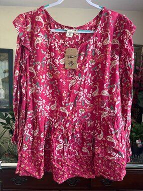 Romantic Gypsy Ruffle Blouse 2X NWT